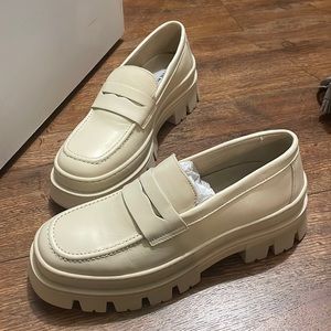 Steve Madden Women’s Platform Loafers, Ivory/Bone, European size 40